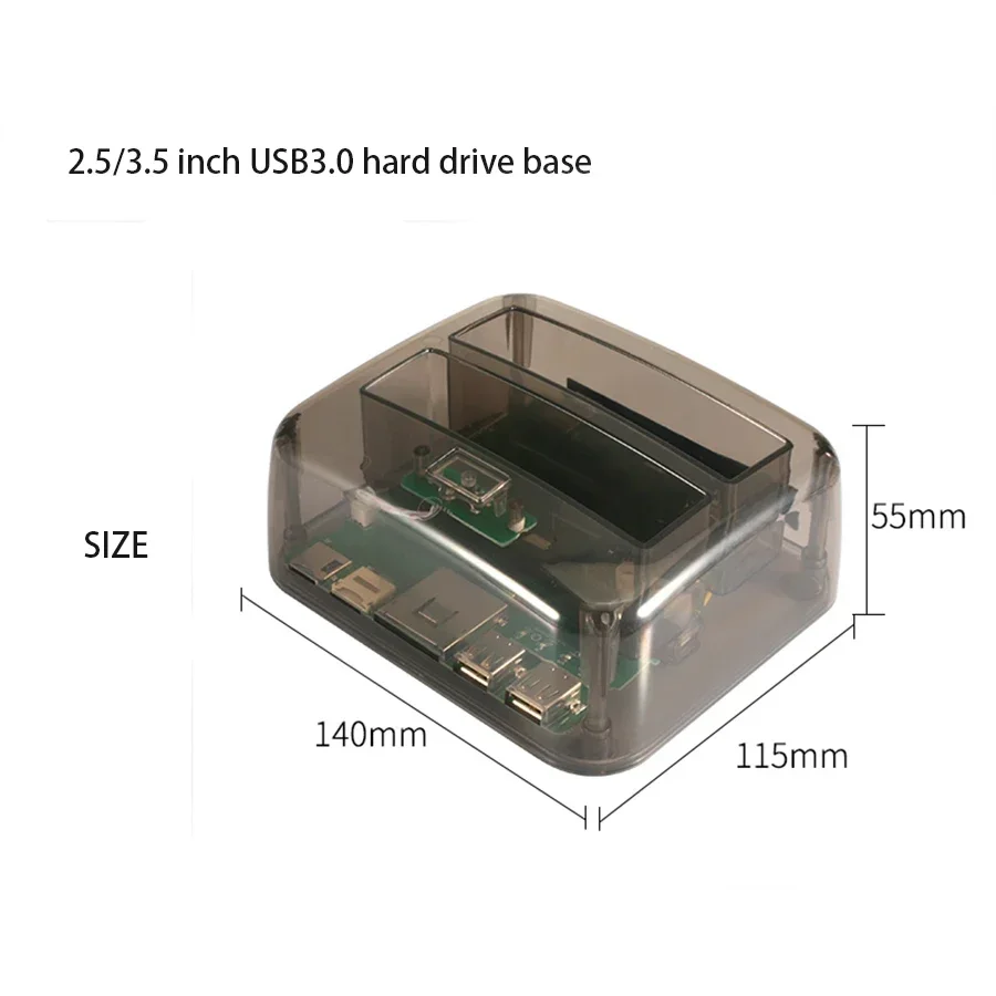 2.5 Inch 3.5 Sata/Ide Hdd Case 2-Dock Dual Bay Hard Drive Docking Station 3.0 E-Sata Card Reader Hub Usb Enclosure Hdd Enclosure