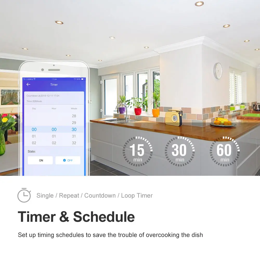 SONOFF 433 RF R2 Smart ON/OFF WiFi Switch, Support APP/433 RF/LAN/Voice Remote Control DIY Mode Works With Alexa Google Home