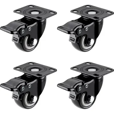 

4pcs 2inch Heavy Duty Caster Wheels Polyurethane Swivel with 360 Degree Top Plate 220lb Total Capacity for Furniture