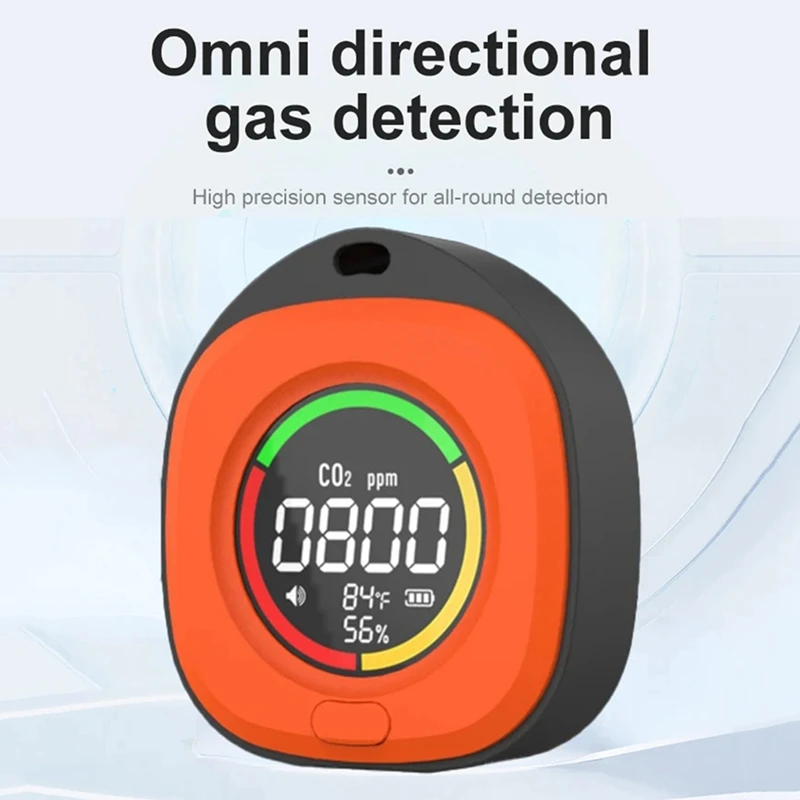 A75T K5C Mini Carbon Dioxide Detector CO Tester Air Quality Portable Monitor LED Screen USB Typc-C Charging Indoor