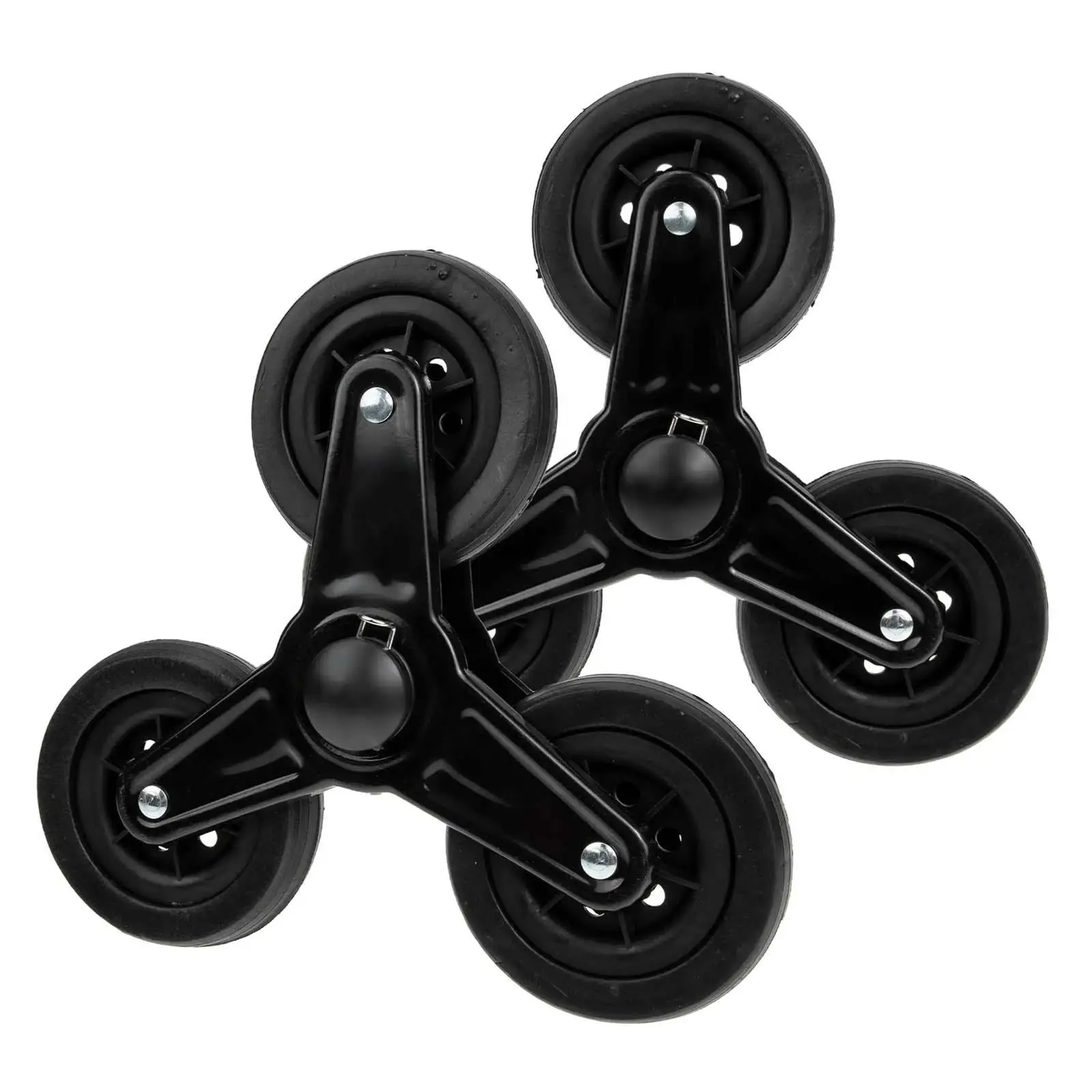 2Pcs Folding Grocery Cart Rubber Tri Wheels Spare Parts for Laundry Cart Easily Install Lightweight Utility Cart Stair Wheels