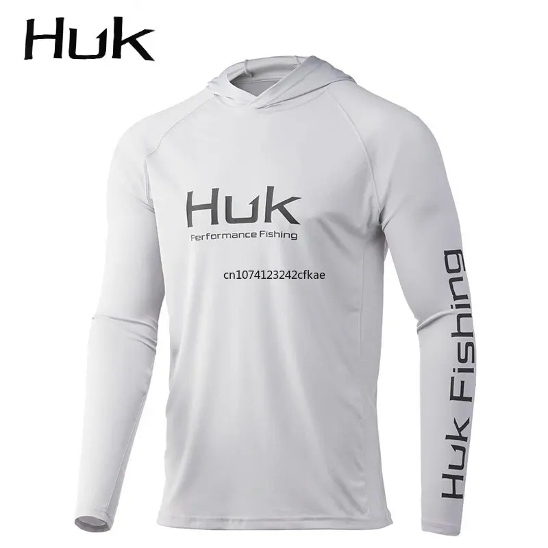 

HUK Fishing Hooded Clothing Men Long Sleeve Breathable Jersey Fishing Wear Camisa Pesca Outdoor Sun Protection Fishing Shirts