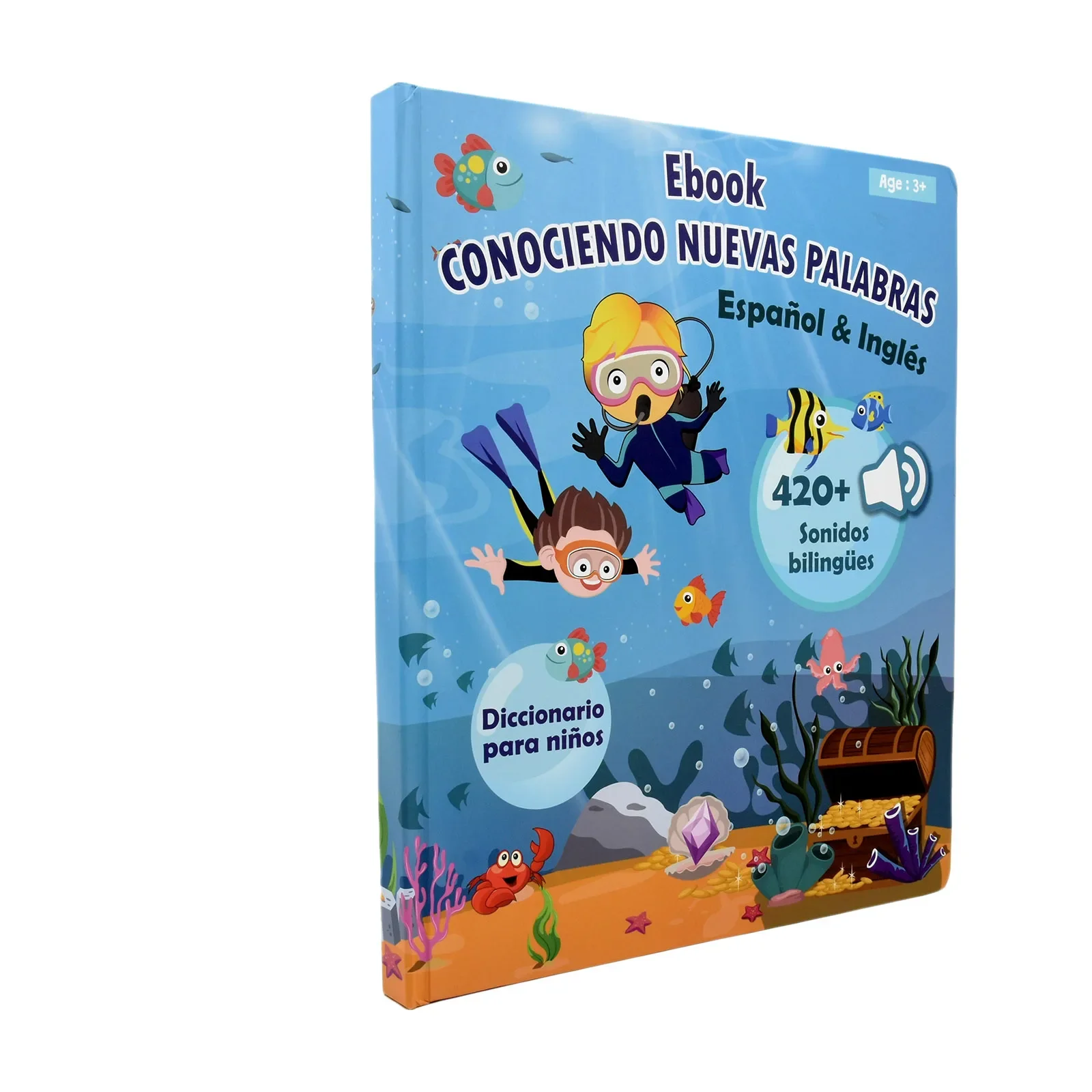 Spanish English Talking Learning Book for Kids Interactive Audio Sound Books Toddler Educational Toy To Learn Spanish Bilingual 3