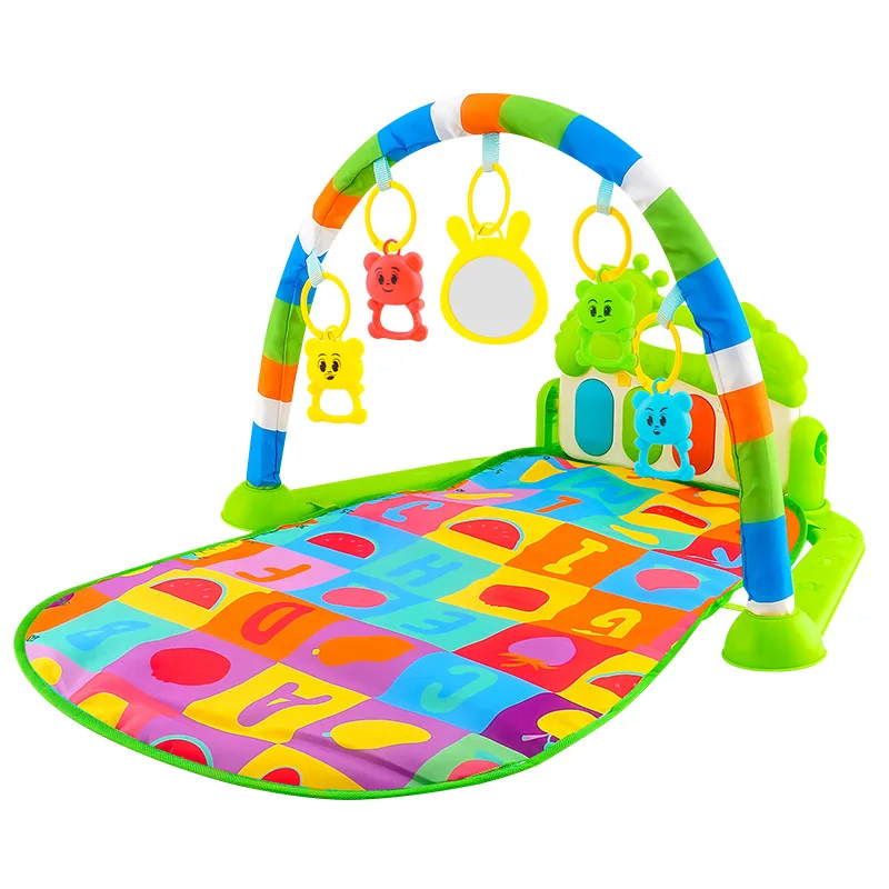 Baby Tummy Time Mat Infant Activity Gym Rack Newborn Musical Pedal Piano Toys 0-36 Months Boy Girl Activity Play Mats
