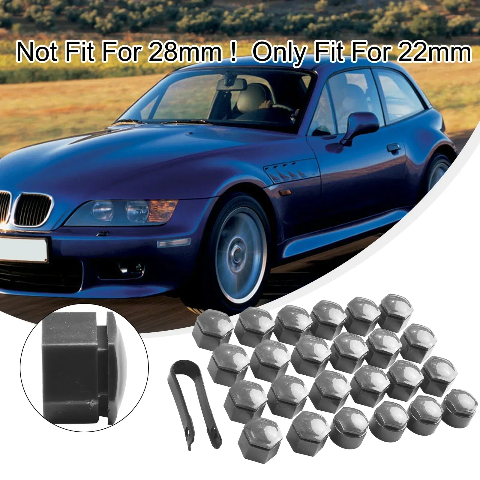 For Opel Insignia 2010- Standard Grey Cap Wheels Tyres Nuts WHEELS TYRES NUTS Replacement 22MM Accessories wheel nut caps wheel nut covers