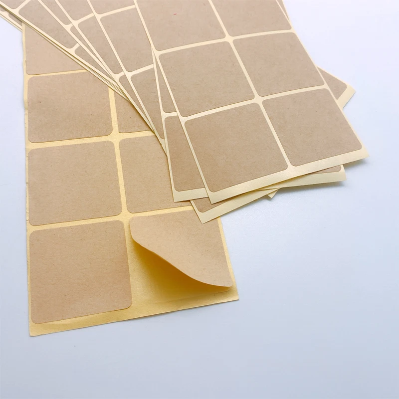 New Square Design Kraft Blank Sealing Sticker For Handmade Products DIY Note Gift Self-adhesive Packaging Label 100 Pcs/lot,self adhesive stickers,roll packaging stickers,packaging stickers,kraft paper stickers