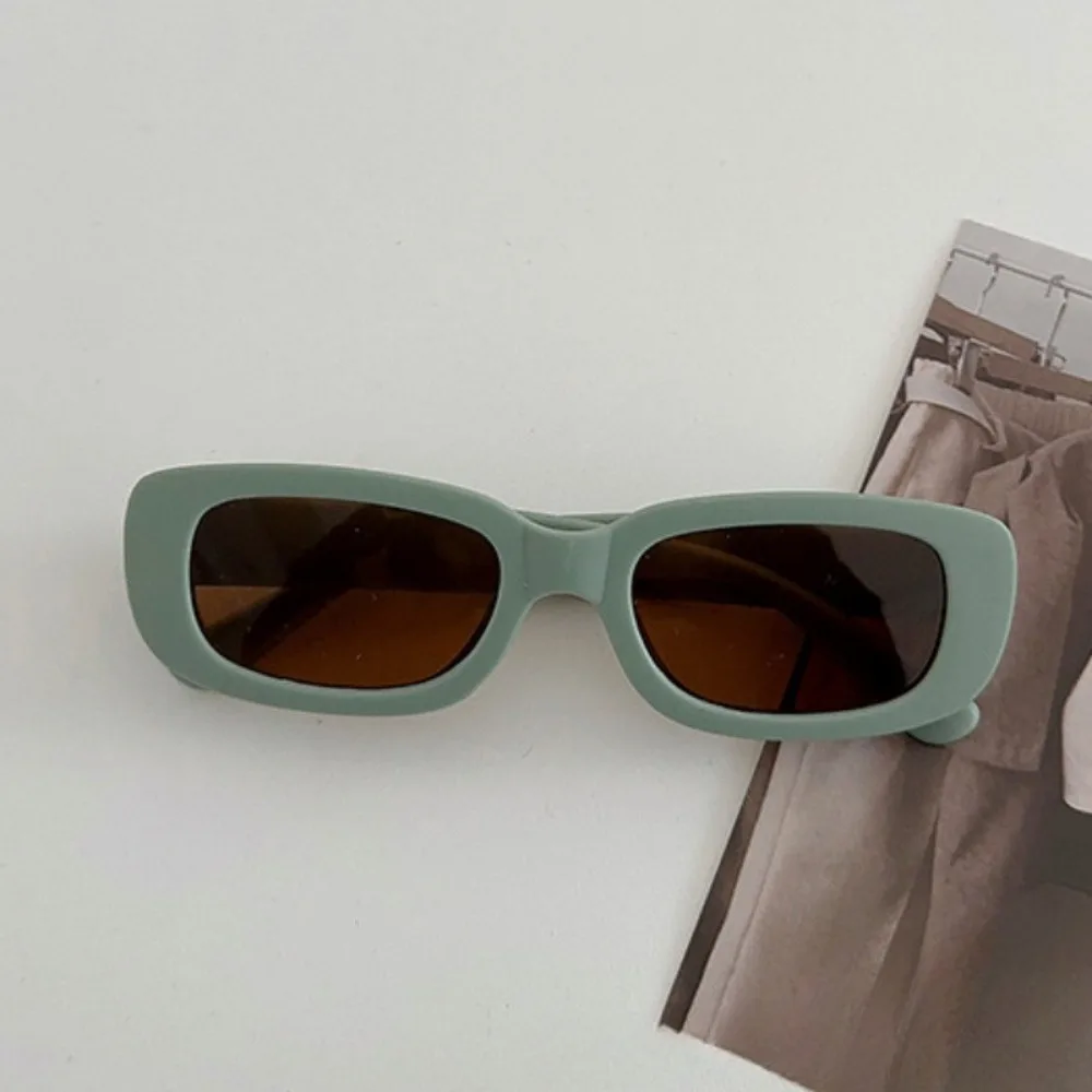 Korean Children's Rectangle Sunglasses for Boys and Girls Cute Baby Kids Sunglasses Yellow Green Travel Outdoor UV Protection