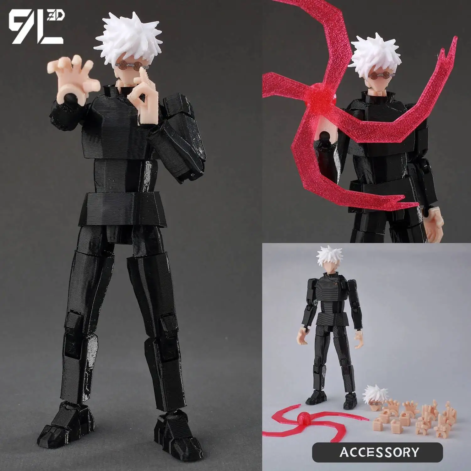 Articulated Anime Figure with Cursed Robe - Inspired by Jujutsu Kaisen