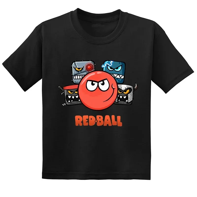 Hot Sale Red Ball 4 Print Cartoon Kids T-shirt Funny Baby Boys Girls Clothes Summer Fashion Children Cotton Short Sleeve T Shirt 3