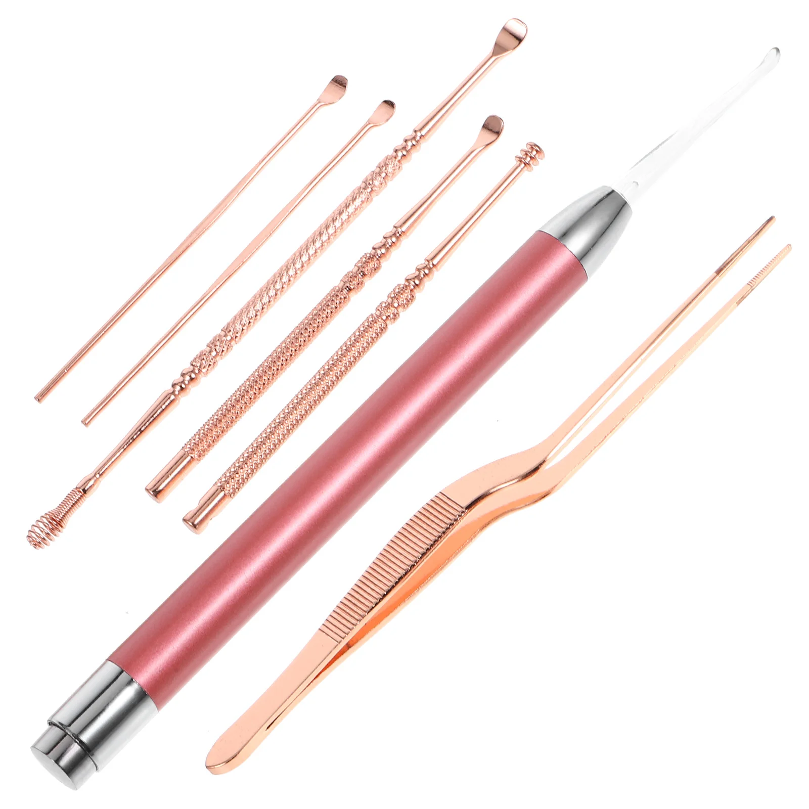 7Pc LED Ear Cleaner Curette Earwax Removal Set for Ear without 6