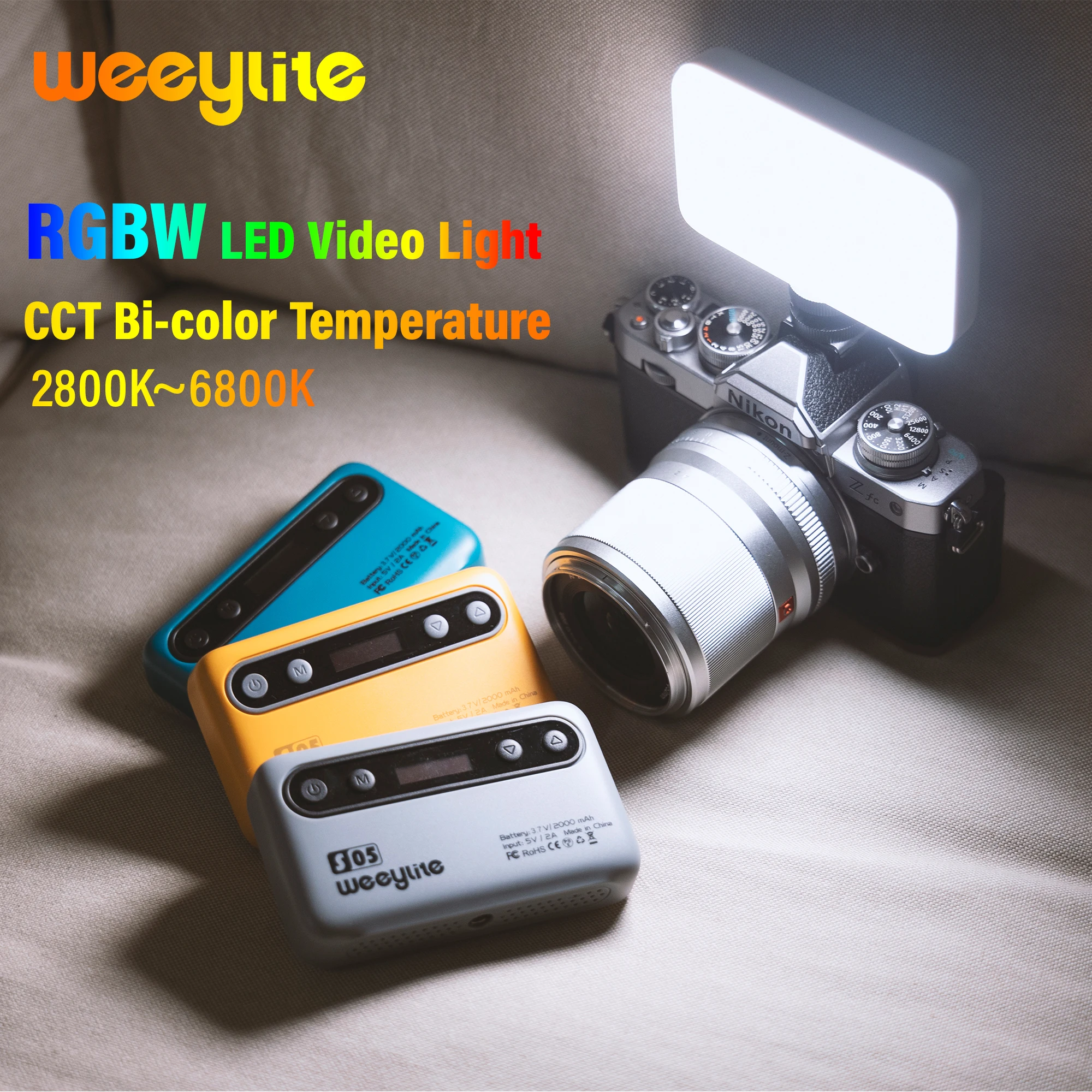 

VILTROX Weeylite S05 RGB LED Video Light Mini Camera Fill Light Full Color Camera Phone Photography Photo Vlog Video App Control