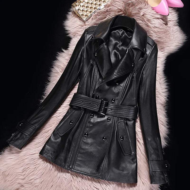 

2023Hot Sale High Quality Genuine Sheepskin Leather Jackets Women Spring Autumn Real Leather Coat Female Slim Women's Clot
