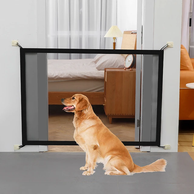 Vallas de barrera para perros y mascotas, puertas de seguridad mejoradas  encriptadas, puerta de malla transpirable portátil para perros, protector  de separación para mascotas, valla aislada - AliExpress