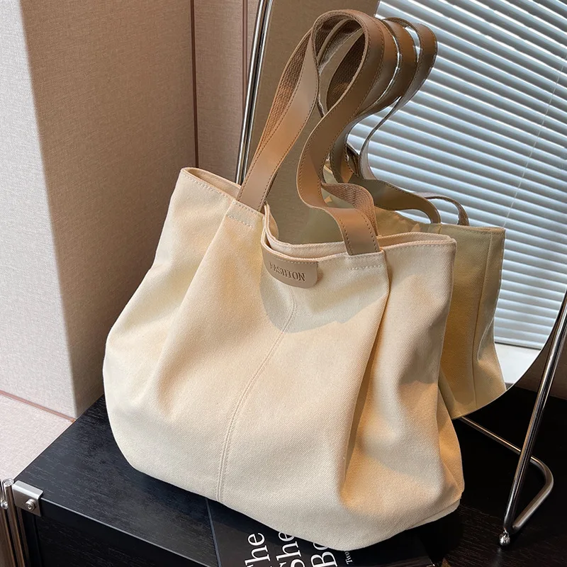 HOUNIIXIE Large Capacity Women's Shopper Tote Bag - Casual Solid Color Shoulder Bag For School & Travel - View #6