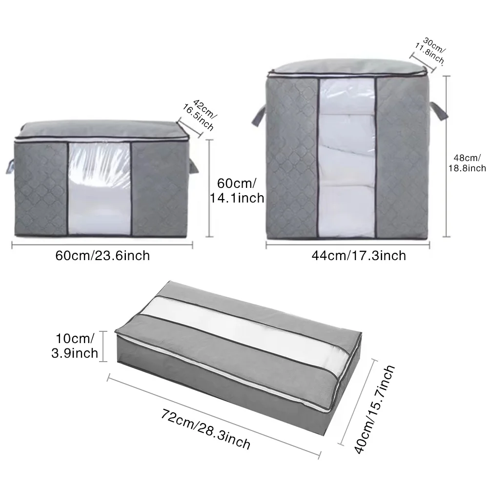 Quilt Clothes Storage Bag Big Capacity Blanket Sorting Bags Dustproof Closet Storage Non-woven Multi-functional Organizer