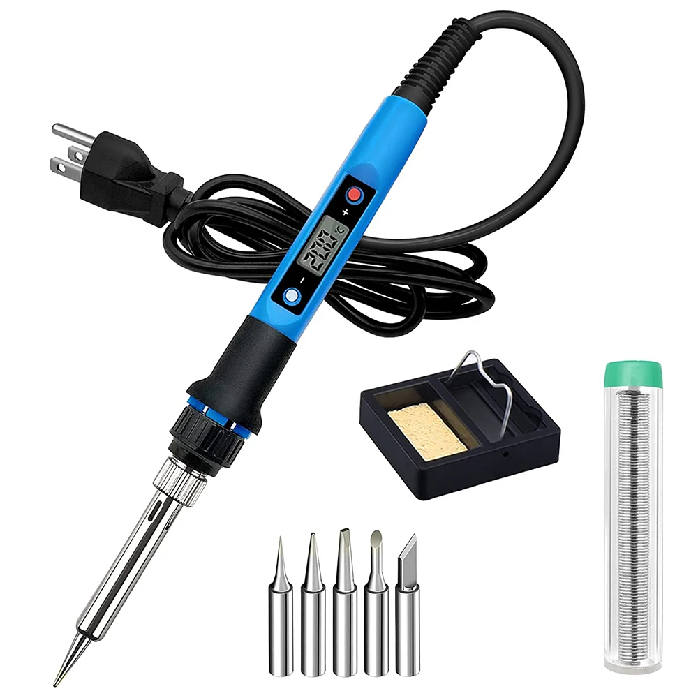 80W Digital Electric Soldering Iron Kit Set Temperature Adjustable Welding Tool Ceramic Heater Soldering Tips Rework 220V 110V inverter arc welder Welding Equipment