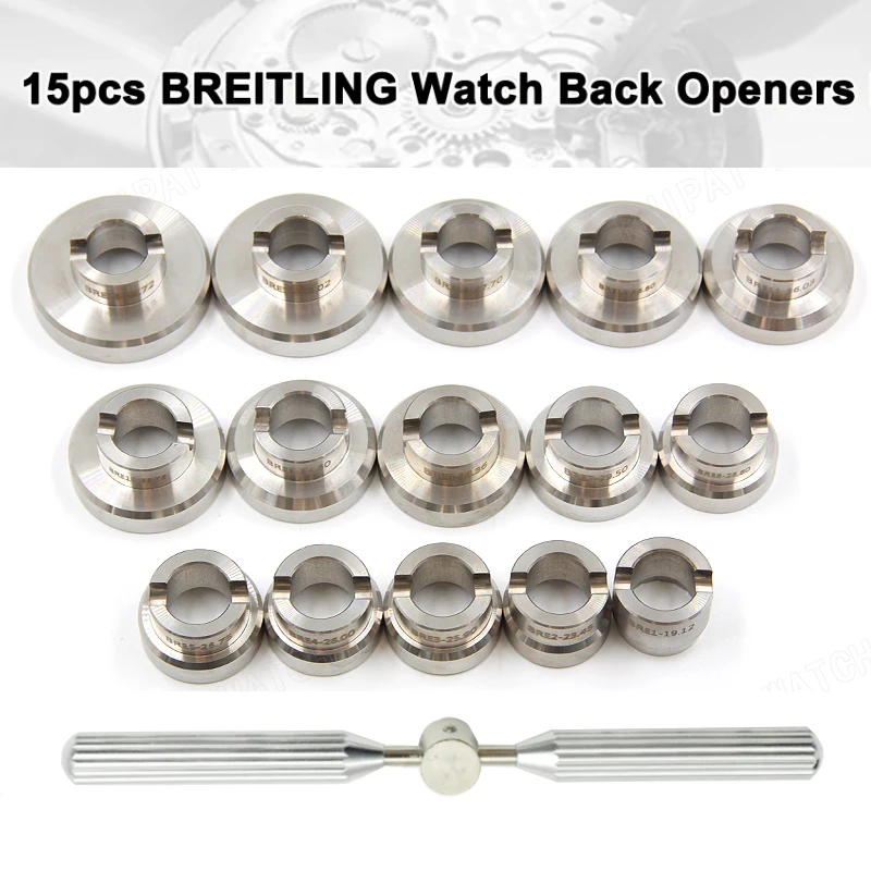 15Pcs Watch Back Opener Dies Kit Wrench Type Strumenti Di Riparazione Per Orologi Professionali Cover Per Orologi Opene Close Tools Per Orologiai