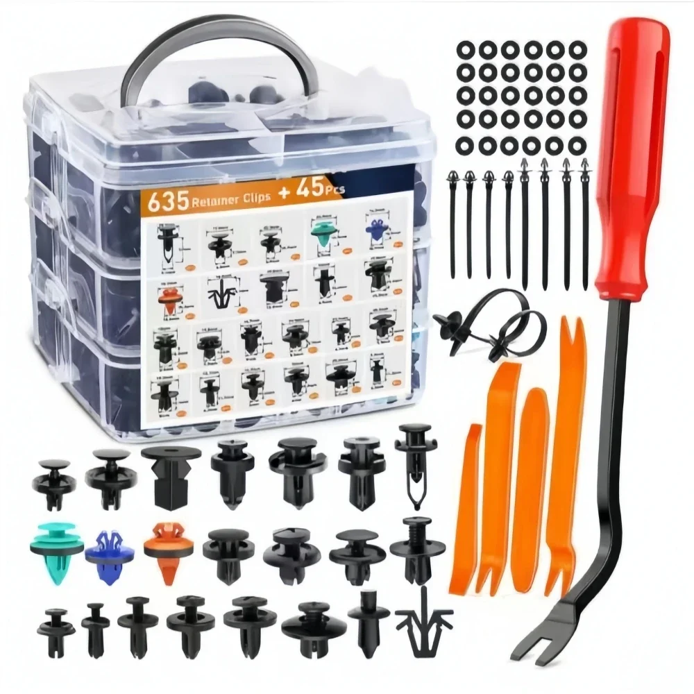 Radiator Cover Clips, Door Trim, Bumper, Fender Flare, Grille Retainers, 45 Tools