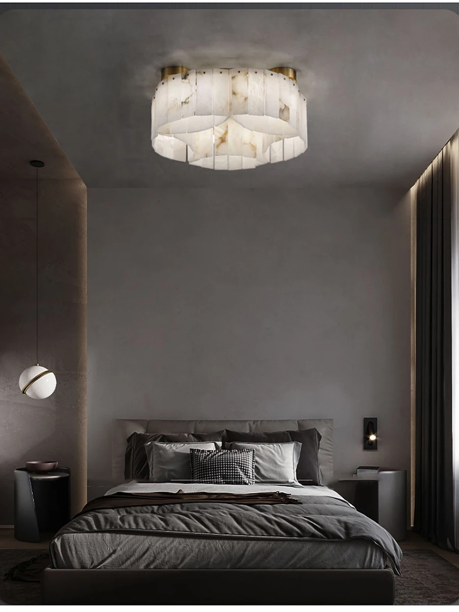 Home Appliance Light Luxury Classy Marble Chandelier Big Lighting Living Room Decoration Lamparas De Salon Lustres