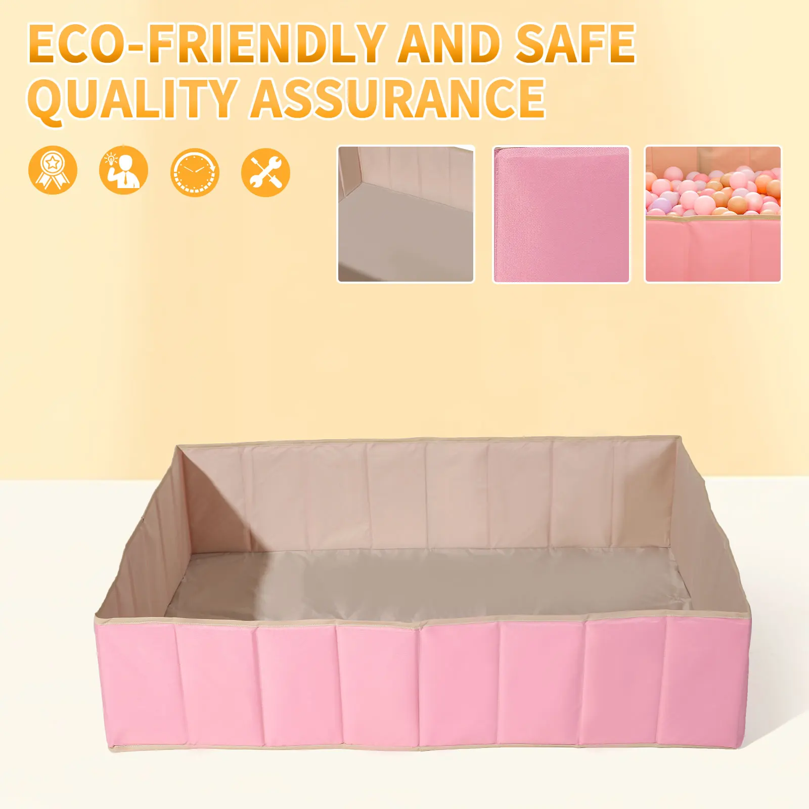 1pc Pink/White Foldable Rectangular Dry Pool Ball Pit Ocean Ball Playpen Pool Playground Toys For Kids Birthday Gifts