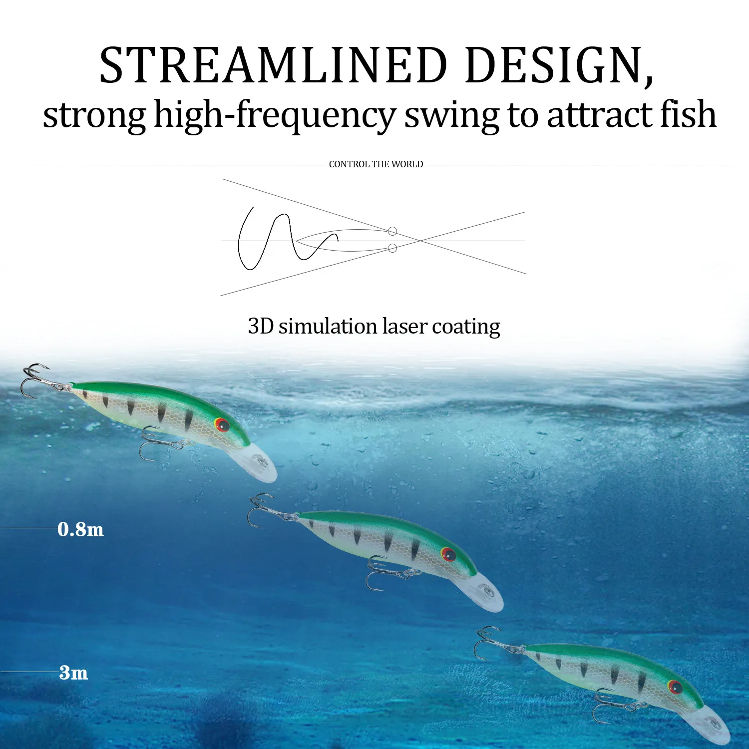 1Pcs Floating Minnow Fishing Lures Wobblers 10.5cm 13.4g Artificial Plastic Hard Bait Bass Pike Pesca Crankbait Fishing Tackle