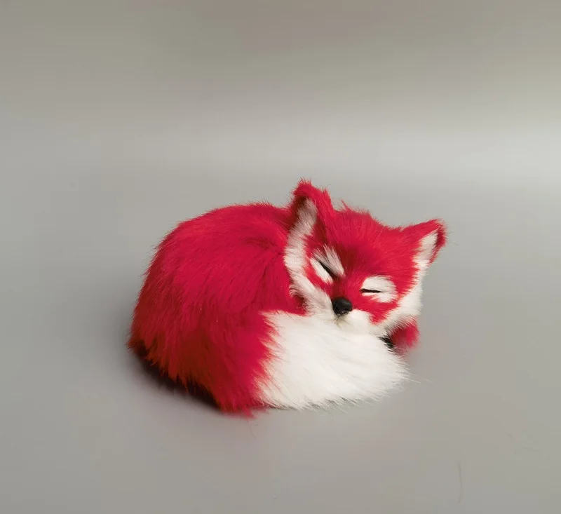 

Маленькая милая искусственная модель, пластиковые и меховые лисы, декоративная игрушка ручной работы, подарок, около x cma2910