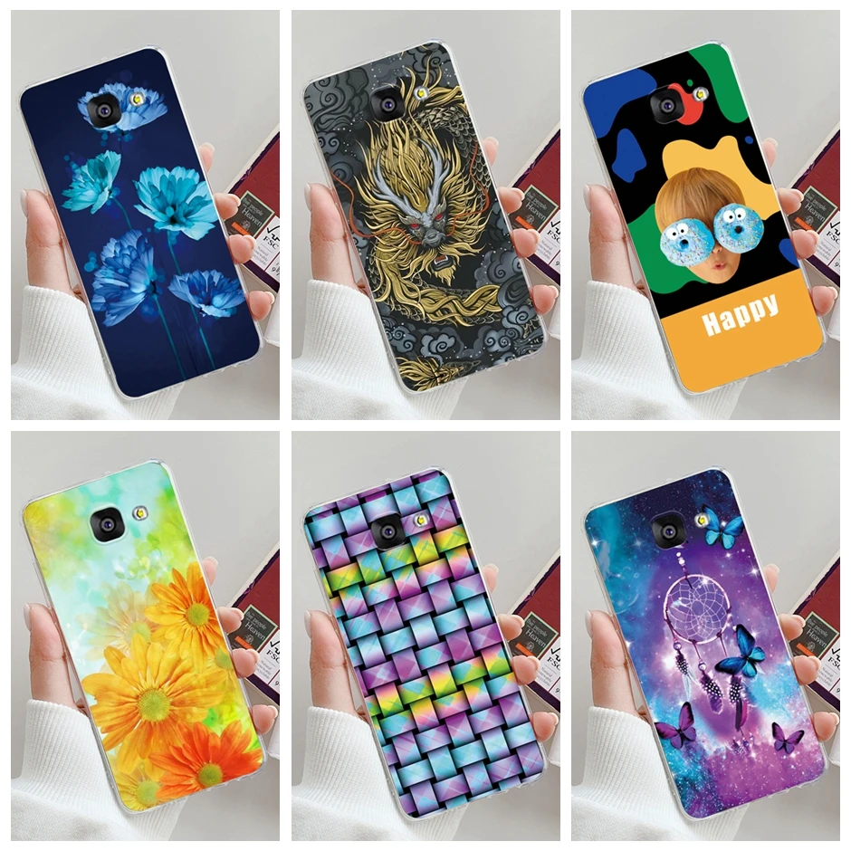 Per Samsung Galaxy A3(2016) Custodia Cute Cartoon Colorful Flower Clear Tpu Cover In Silicone Per Samsung A3(2017) Sm-A320F Coque Bumper