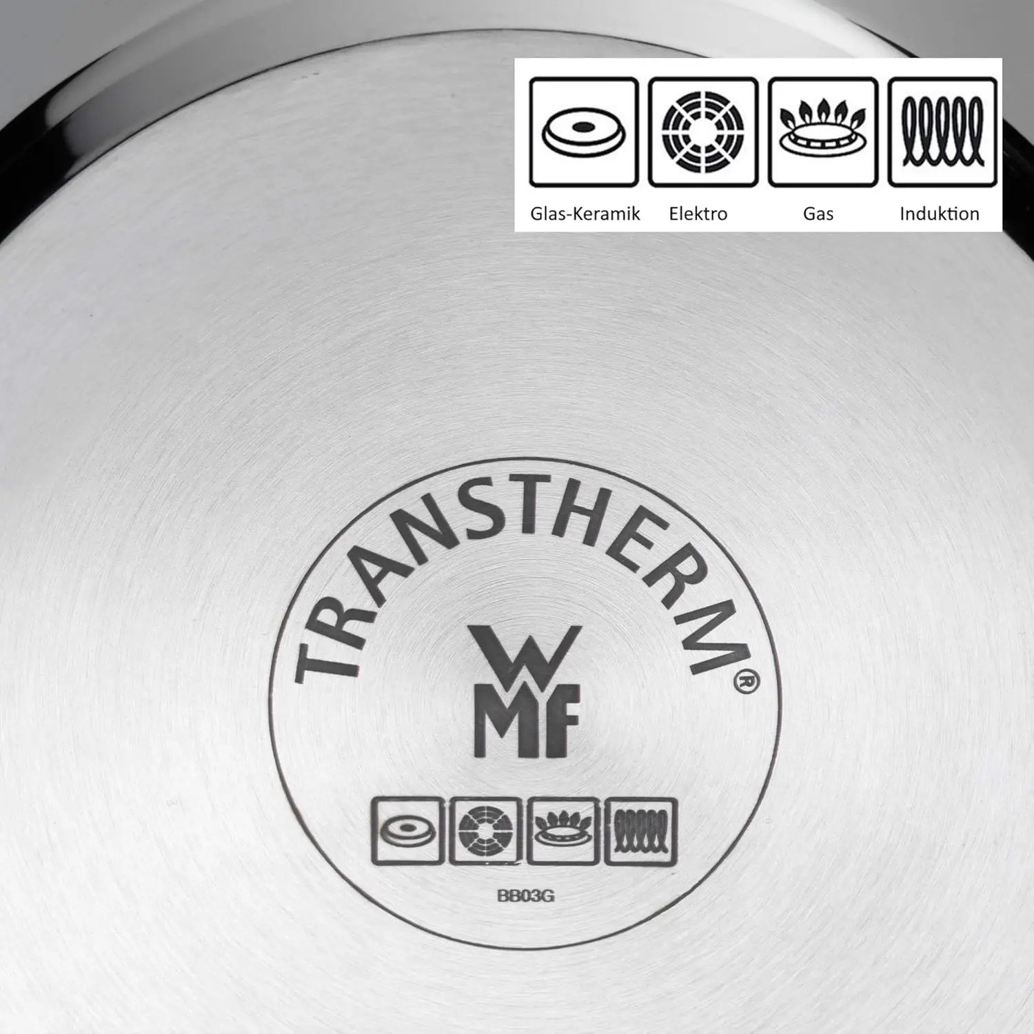 Pasta Pot &Oslash; 24 cm Approx. 7L Pouring Rim Glass Lid Cromargan&reg; Stainless Steel Brushed Suitable for All Stove Tops Including