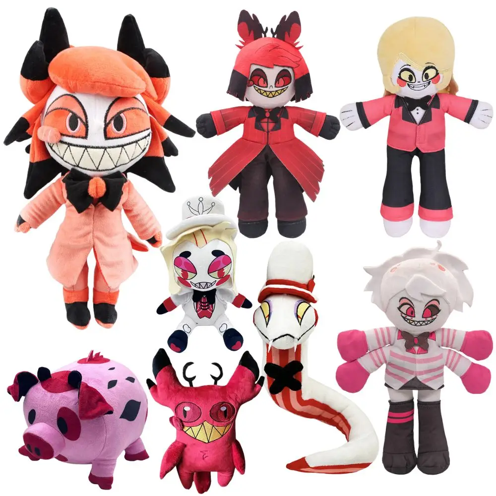 Lucifero Alastor Angel Dust Charlie Peluche Fantasia Cartoon Hotel Bambole Di Pezza Morbide Per Adulti Plushie Figure Doll Costume Della Mascotte