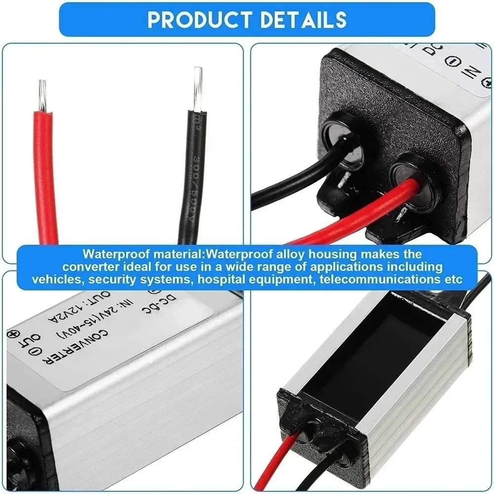 Waterproof 24V to 12V Adjustable Power Buck Converter and Voltage Transformer