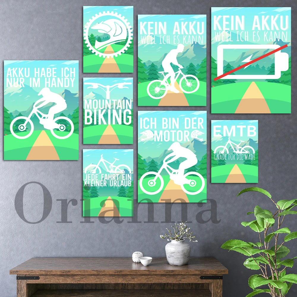 Mountainbike Poster Mountain Bike Wall Art Mountain Bike Print Mountainbike Quote Canvas Painting Modern Home Decor Gift