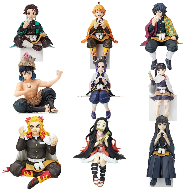 12CM Anime Figure Demon Slayer Kamado Nezuko Kamado Tanjirou Agatsuma Zenitsu  Onigiri Sitting Model Cute Toy PVC Children's Gift - AliExpress