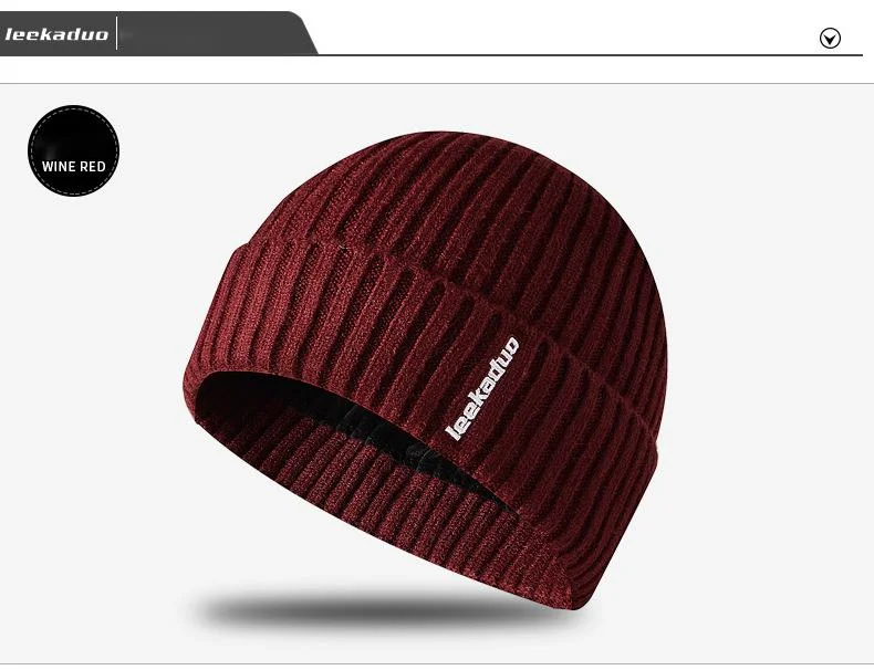 Knitted Beanie Hat For Men Embroidered Woolen Winter Skull Cap_voghion.com