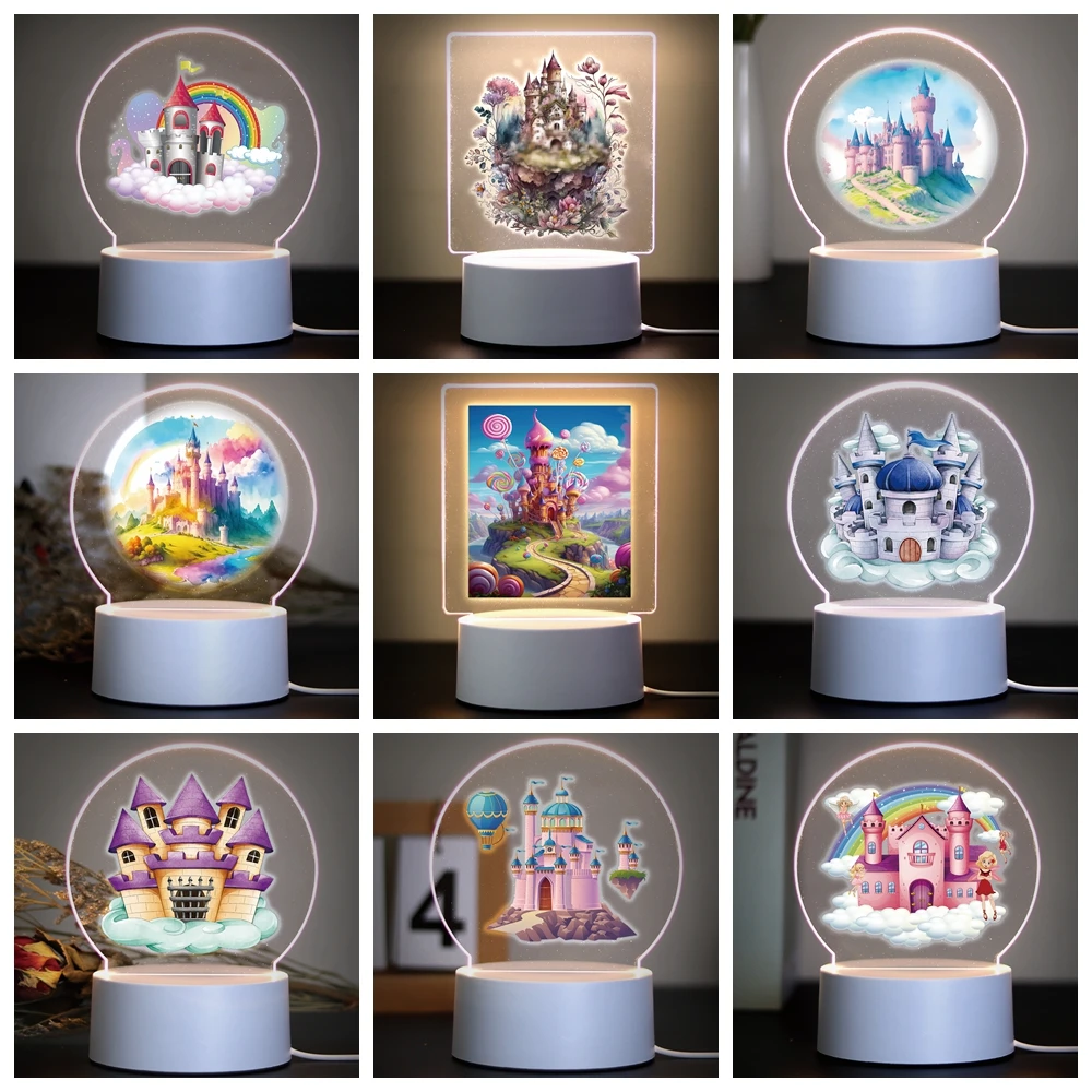 

NEW Princess Castle Creative Table Bedside Lamp Bedside Lamp For Children Bedroom Decor Birthday Gift