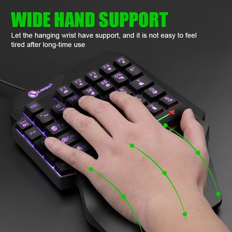 35keys One Handedly Single Hand Mini Gaming Keyboard Usb Ultra-slim Wired Backlight Keyboard for Laptop Desktop PC Smartphone 3