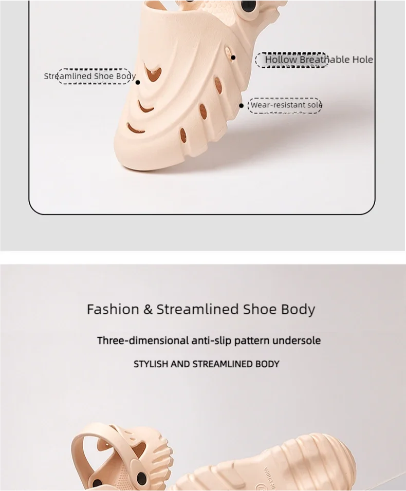 Paar-Freizeitsandalen für den Sommer, Übergrößen, Outdoor, Modische Lochschuhe für Damen und Herren, Weiche Sohle, Wasserdicht, Doppelfunktionale Hausschuhe – Detail 6