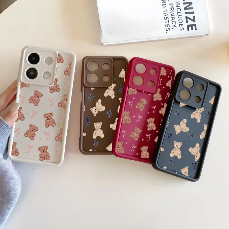 Teddy Bear Bow Silicone Full Protection Phone Case