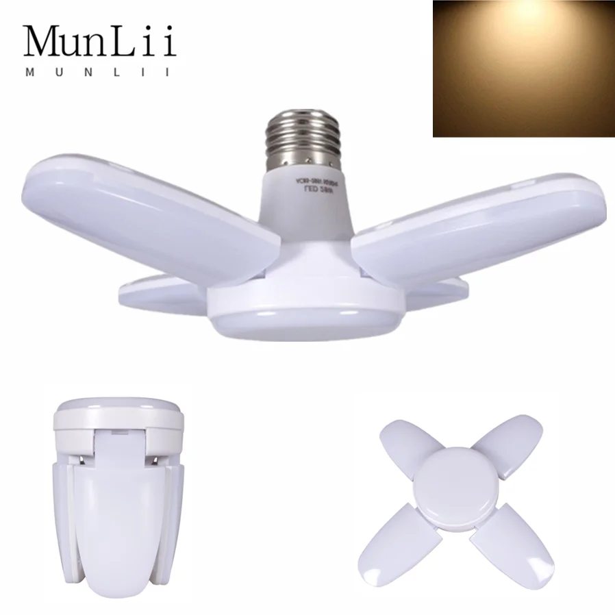E27 Ac220V Led 28W Lampadina Ventola Lampada Di Temporizzazione Pieghevole Lampadina A Led Luci Notturne Lampada Per Illuminazione A Soffitto Domestic