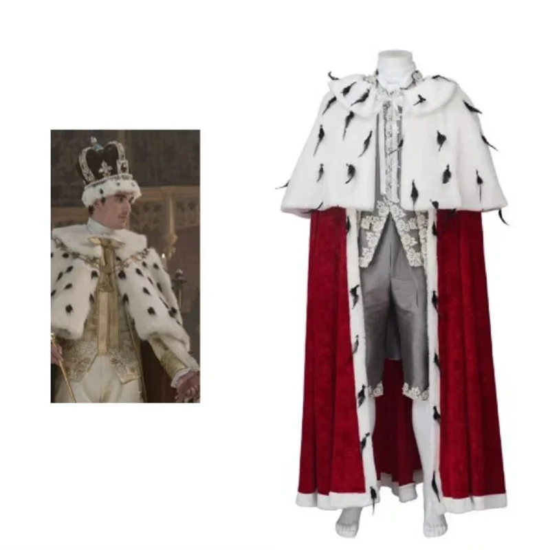 

King George Cloak Bridgerton Cosplay Costume Medieval Men Royal Washington Costume Hamilton Cosplay Prince Robe Cape