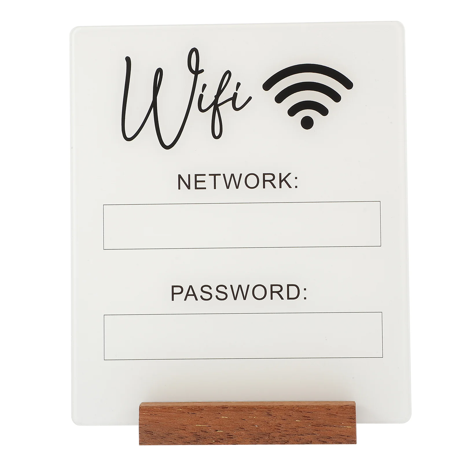 

Desktop Acrylic Wifi Sign Wifi Password Acrylic Reminder Desk Sign Stand for Shop