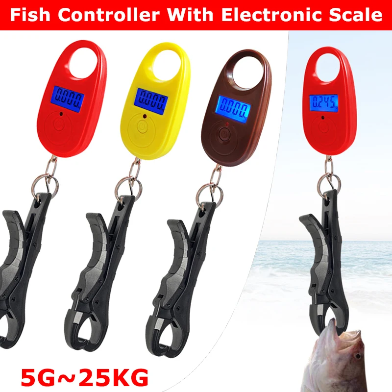25Kg Digital Electronic Scale With Fish Control Forcep,Luggage Scales 3 Weighing Modes Portable Hanging Scale,Pocket Weight Tool
