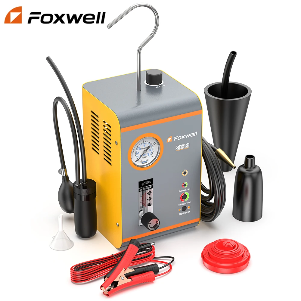 2024 La Più Recente Macchina Del Fumo Automobilistica Foxwell Sd203 Pompa Dell'Aria Incorporata Evap Rilevatore Di Perdite Di Vuoto Doppia Diagnostica
