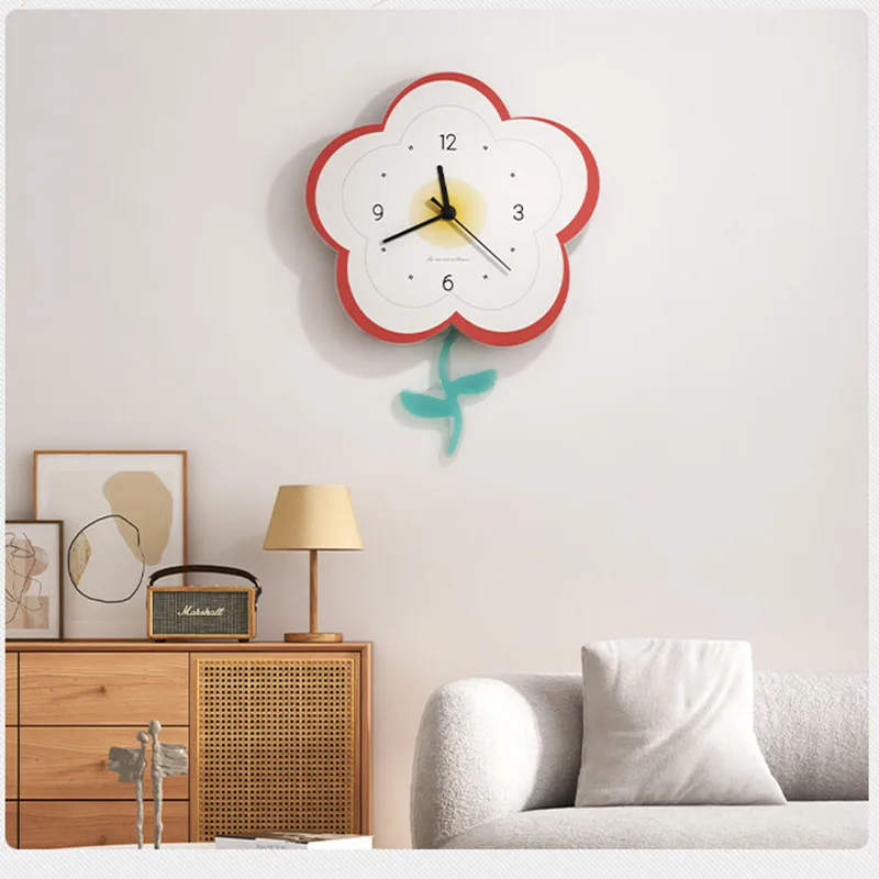 

Cute Wall Clocks Flower Creative Design Unusual Wall Clock Bedroom Silent Mechanism Orologio Da Parete Decoration Living Room