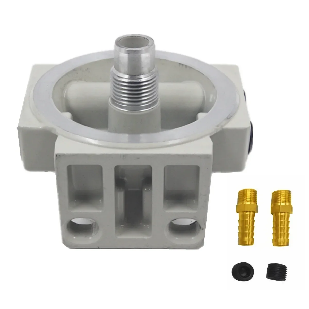 Fuel Filter R12T Fuel Filter Base with 2 Fittings 2 Plugs for 120AT S3240 W712/75 OP 570 Oil Filter