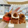 1PC Cute Buddha Style Capybara Doll Small Pendant Capybara Plush Keychain Doll Bag Pendant Kawaii Keychain 3
