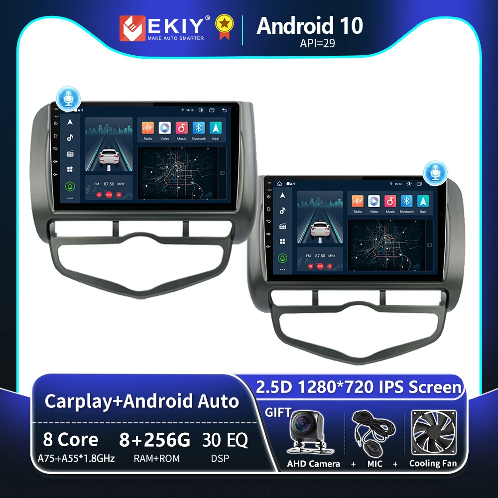 

EKIY T8 For HONDA JAZZ City 2002 - 2007 Car Radio Multimedia Video Player Navigation GPS Android Auto CarPlay AI Voice 2 Din DVD