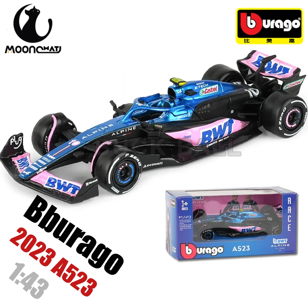

Bburago 1:43 2023 BWT Alpine F1 Team A523 #10 Pierre Gasly #31 Esteban Ocon, литой автомобиль, Формула 1, гоночный автомобиль, подарки