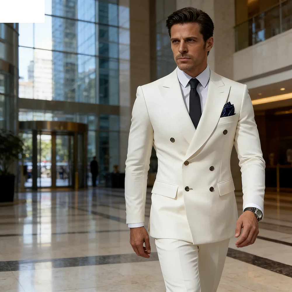 Men's Casual Business Suit Set Italian Style Two-Piece Chinese-Made Formal Wear for Professional Occasions