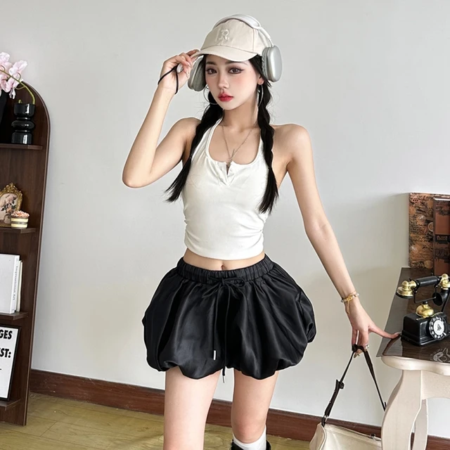 SylCue الصلبة Ruched كولوتيس السراويل بانت النساء عالية الخصر المرقعة الرباط تبدو أرق المألوف تنوعا نمط قيعان 2