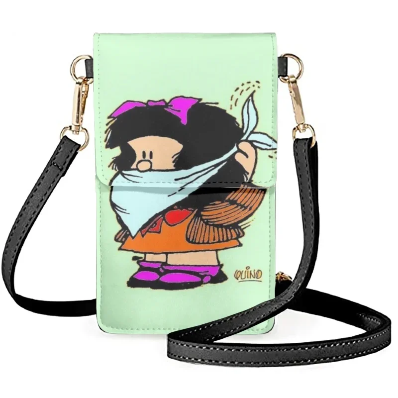 Cute Cartoon Mafalda 3D Print Lanyard Neck Strap ID Card Pass Moblie Phone USB Badge Holder Porte Bus Bank Credit Case Cover